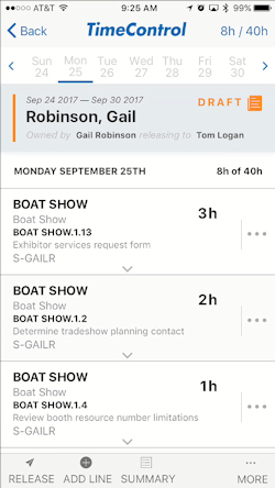 TimeControl Mobile on iPhone